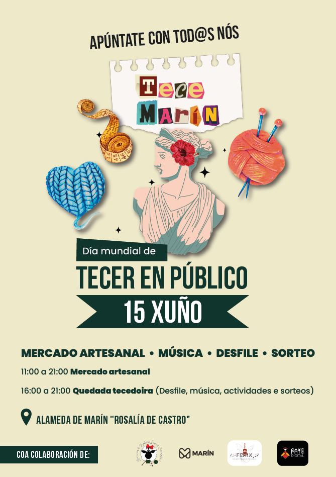 Cartel do evento Tece Marín, onde colabora a asociación Anaisa.